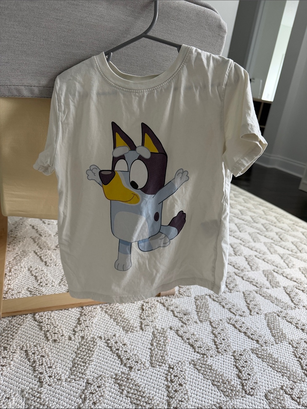 H&M Cream Short-Sleeve Tee with Bluey-Style Cartoon